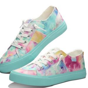 Obtaom Play Fashion Sneaker Colorful Tie Dye Washed Slip On Shoes